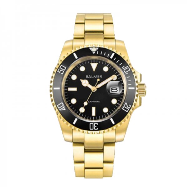 Balmer B-7918M-GP4 Gold Black Submariner